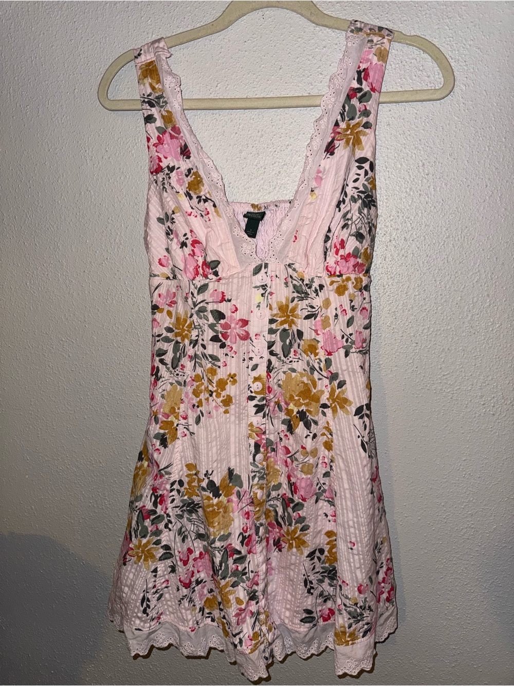 (S) Women’s Pink Floral Sleeveless Sundress